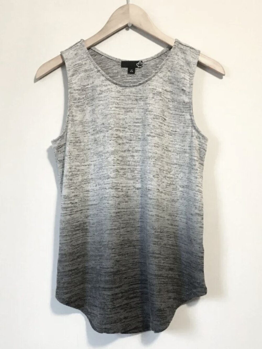 SEARS Crew Neck Ombre Marled Knit Rayon Blend Tank Top - S